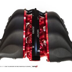 AMS-Performance-Clear-Billet-Intake-Manifold-with-Cast-Aluminum-Plenums-for-R35-Nissan-GT-R-Red