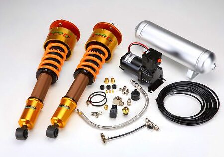 Aragosta 11K/8K Type S Suspension Kit w/ 4 Cup Lift & Pillowball Upper Mounts for R34 Nissan Skyline GT-R